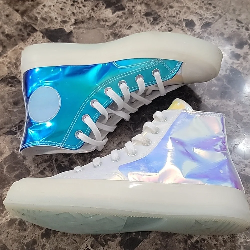 Converse Chuck Taylor All Star Iridescent Hi Top Shoes Women's Size 6.5